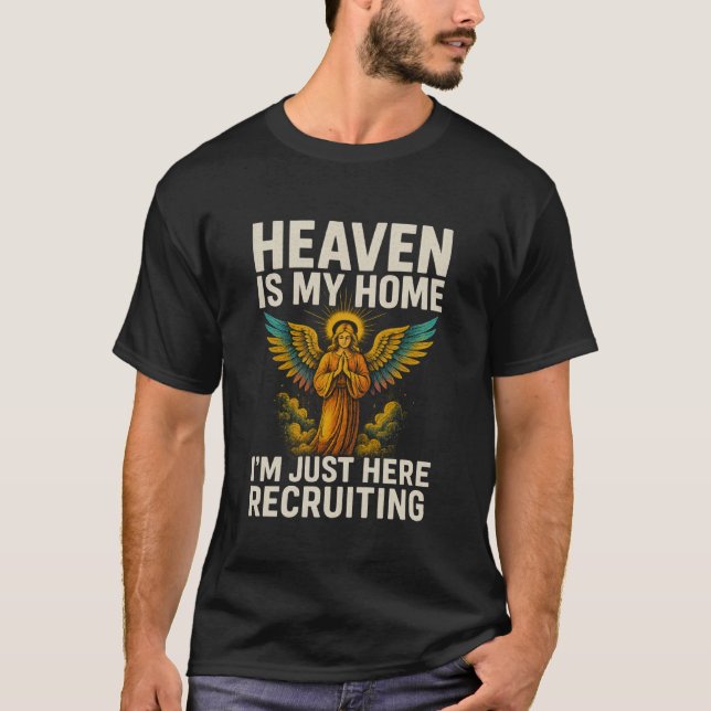 Camiseta O Céu é Minha Casa Religioso Cristão Jesus (Frente)