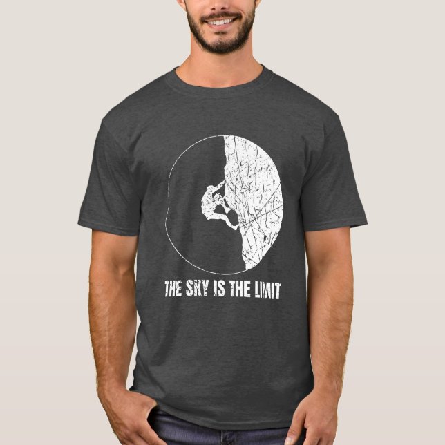 Camiseta O Céu É o Limite Boulderer E Escaladora de Rocha g (Frente)