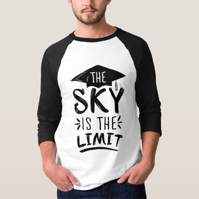 Camiseta O céu é o limite de legendas leves (Frente)