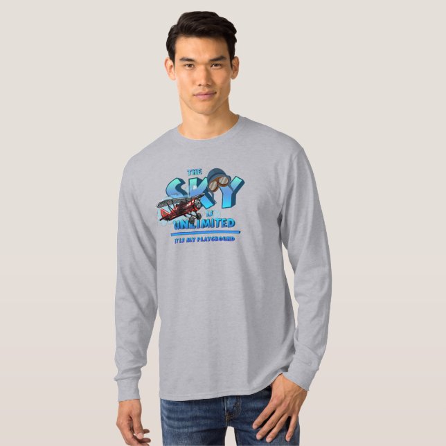 Camiseta O Céu é o meu Playground | Capa longa masculina (Frente Completa)