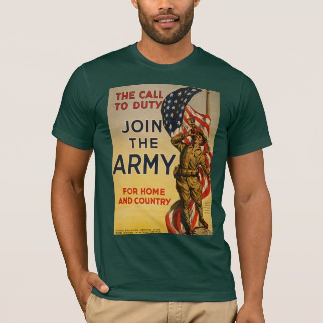 Camiseta O chamado ao dever - Junte-se ao Exército (Frente)