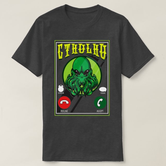 Camiseta O Chamado De Monstro Oculto Ficcional De Cthulhu (Frente do Design)