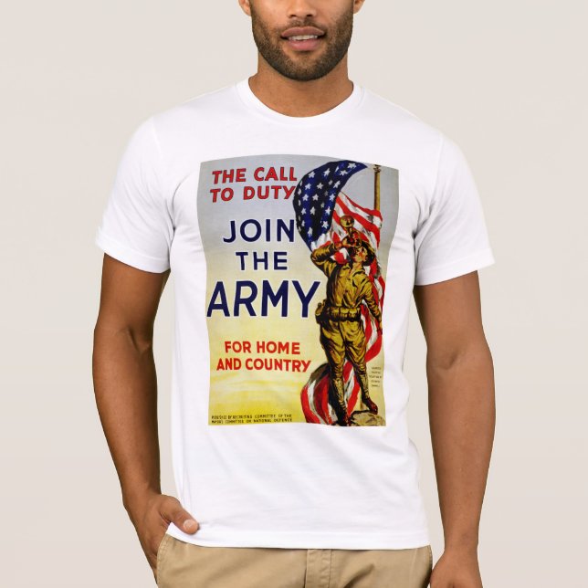 Camiseta O chamado para o dever ~ Junte-se ao Exército (Frente)