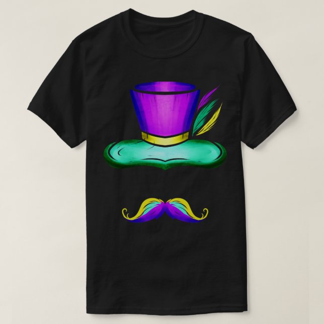 Camiseta O Chapéu E O bigode Para (Frente do Design)