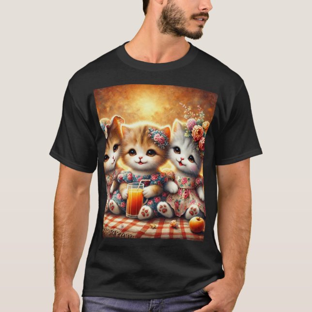 Camiseta "O Charme Felino: Guardiães de Mistérios e Assunto (Frente)