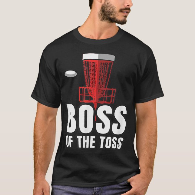 Camiseta O Chefe do Golf Disco Toss Engraçado Frisbee Vinta (Frente)
