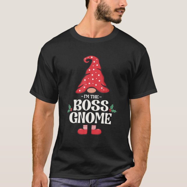 Camiseta O Chefe Gnome Funny Family Matching Group (Frente)