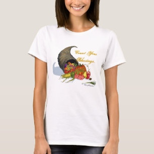 Camiseta O chifre da abundância, conta suas bênçãos…