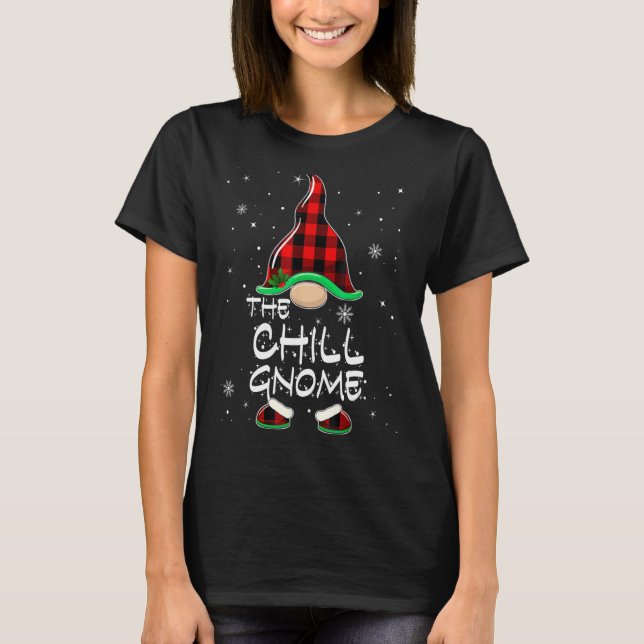 Camiseta O Chill Gnomo Red Buffalo Xadrez Natal Pajama (Frente)