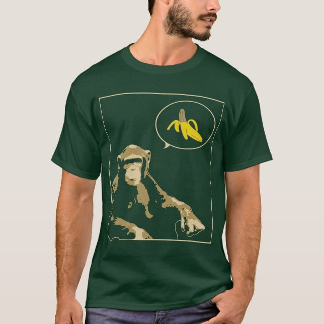Camiseta O chimpanzé quer a banana (Frente)