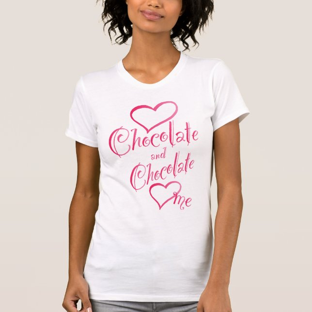 Camiseta O chocolate do amor e o chocolate amam-me (Frente)