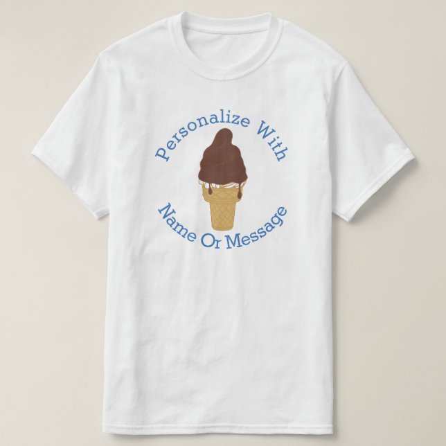 Camiseta O chocolate PERSONALIZADO mergulhou o cone do (Frente do Design)