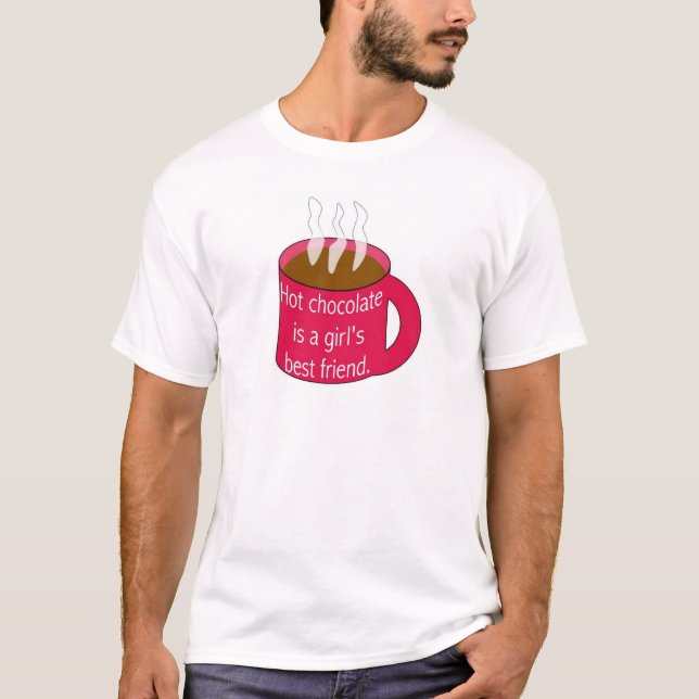 Camiseta "O chocolate quente é o melhor amigo de uma menina (Frente)