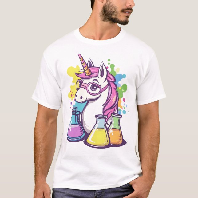 Camiseta O Cientista Unicórnio (1) (Frente)