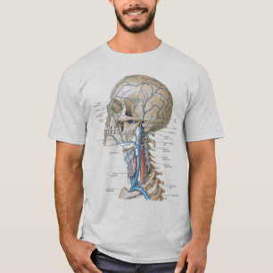 Camiseta O cinza da anatomia do crânio e da espinha coube 