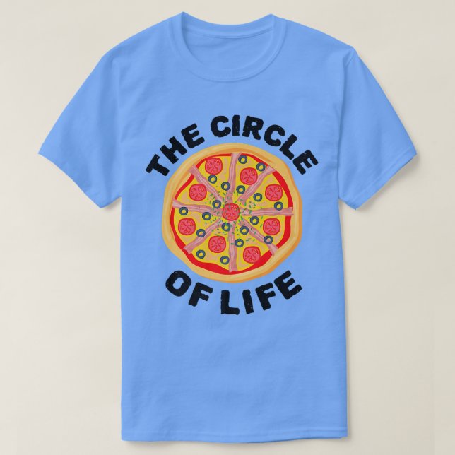 Camiseta O Círculo Da Vida Pizza Lover Comendo Pizza Italia (Frente do Design)