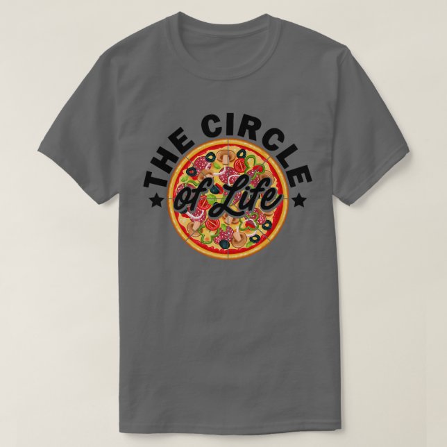 Camiseta O Círculo Da Vida Pizza Lover Comendo Pizza Italia (Frente do Design)