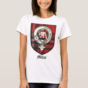 Camiseta O clã de Millar Crest o Tartan do crachá