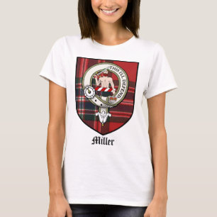 Camiseta O clã de Miller Crest o Tartan do crachá