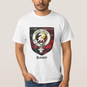 Camiseta O clã de Ramsay Crest o Tartan do crachá