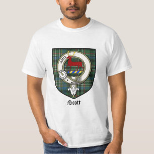 Camiseta O clã de Scott Crest o Tartan do crachá