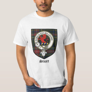 Camiseta O clã de Stuart Crest o Tartan do crachá
