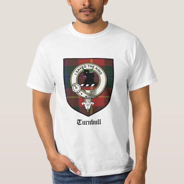 Camiseta O clã de Turnbull Crest o crachá/Tartan de (Frente)