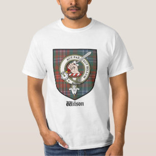 Camiseta O clã de Wilson Crest o Tartan do crachá