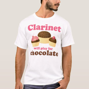 Camiseta O clarinete engraçado funcionará para o chocolate