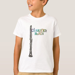 Camiseta O clarinete ordena o texto da cor escura