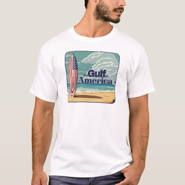 Camiseta O clássico golfo da América Surfer enforca dez vib (Frente)