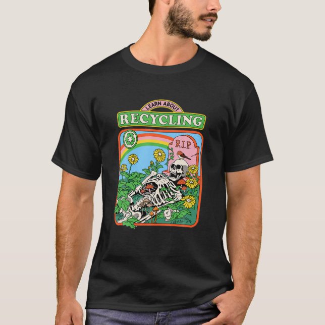 Camiseta O Clássico Inspirado 60S aprende sobre Reciclagens (Frente)