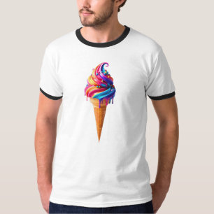 Camiseta O clássico vibrante cone de sorvete da SlipperyJoe
