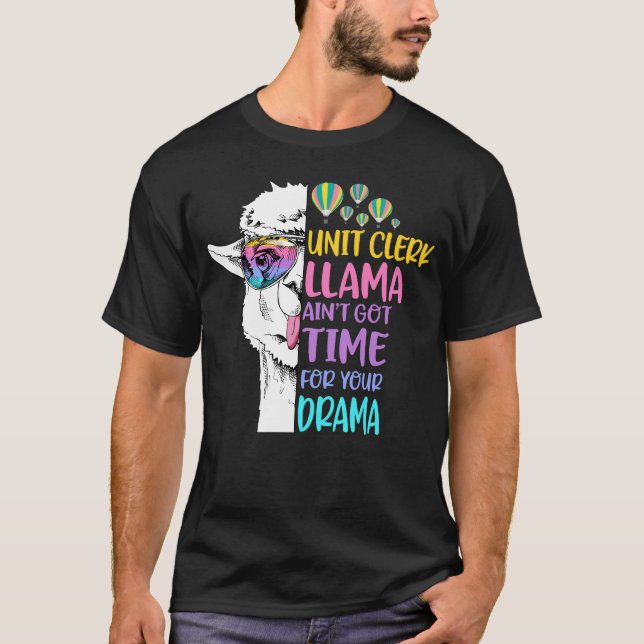 Camiseta O Clerk Lama não tem tempo para seu drama (Frente)