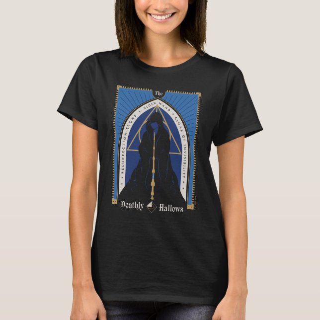 Camiseta O Cloak, a varinha e a pedra mortais (Frente)