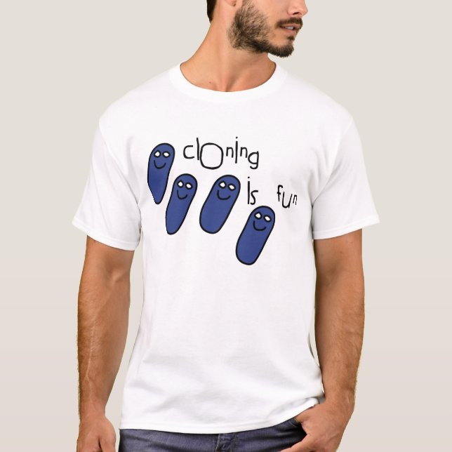 Camiseta O clonagem é divertimento (Frente)