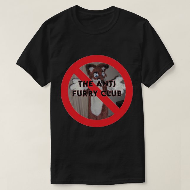 Camiseta O clube anti-furry meme engraçadinho (Frente do Design)