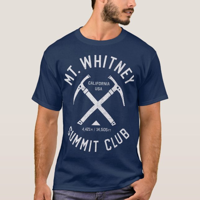 Camiseta O Clube de Cúpula do Mt Whitney, subi no Monte Whi (Frente)