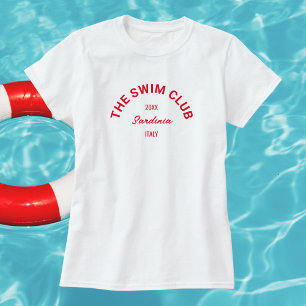 Camiseta O Clube de Natações, Nadadores Vermelhos Personali