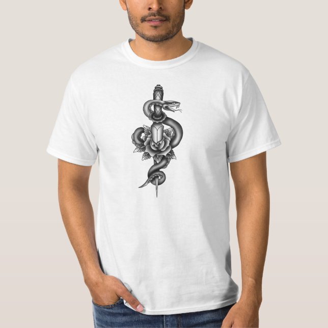 Camiseta O cobra, punhal e aumentou (Frente)