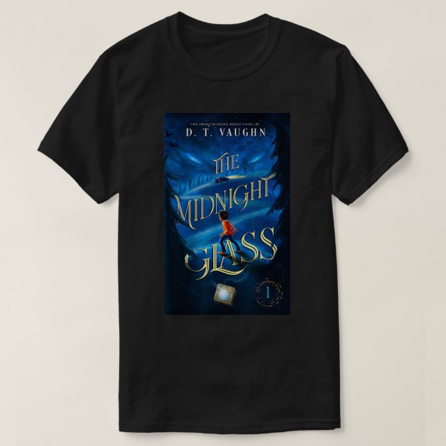 Camiseta O Cobrir do Livro de Vidro da Meia-Noite em D (Frente do Design)