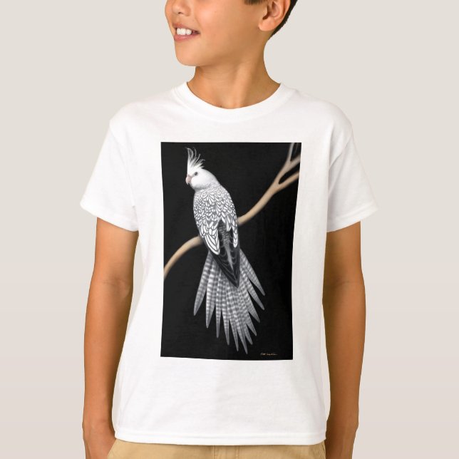 Camiseta O Cockatiel Pied da pérola caçoa o t-shirt (Frente)