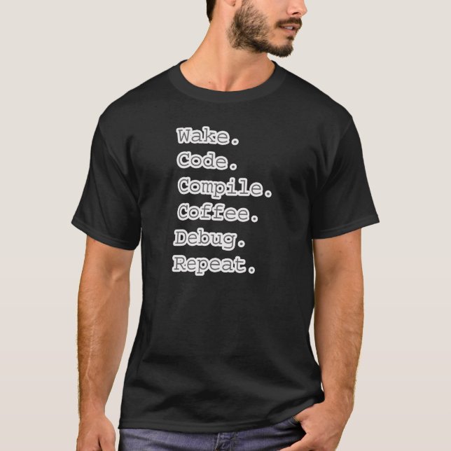 Camiseta O código compila elimina erros (Frente)