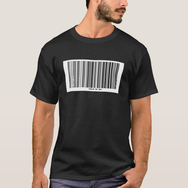 Camiseta O código de barras VERIFICA-ME PARA FORA (Frente)