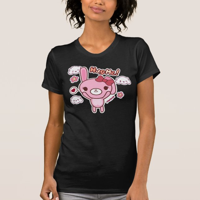 Camiseta O coelho cor-de-rosa "abraça-me " (Frente)