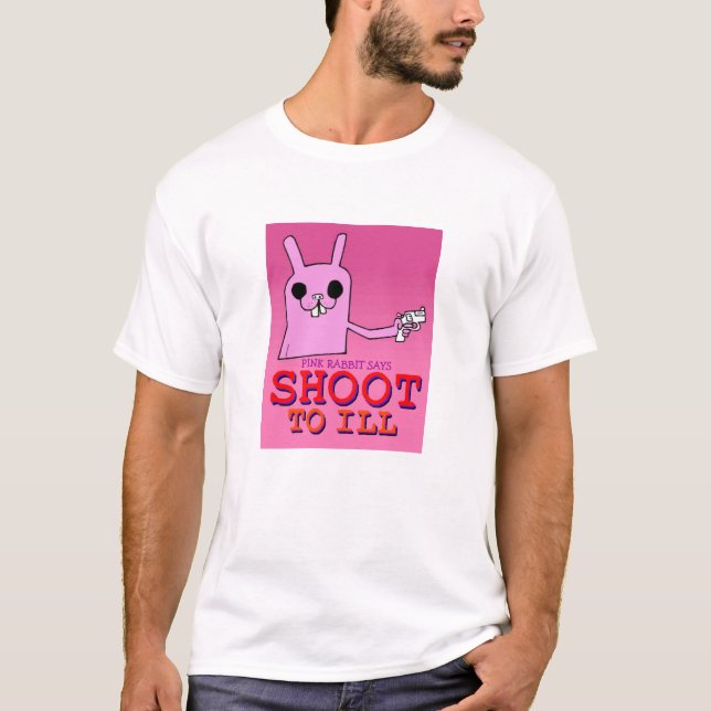 Camiseta O coelho cor-de-rosa diz (Frente)