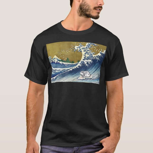 Camiseta O Coelho Do Lop Está Surfando| Prato De Coelho Cog (Frente)