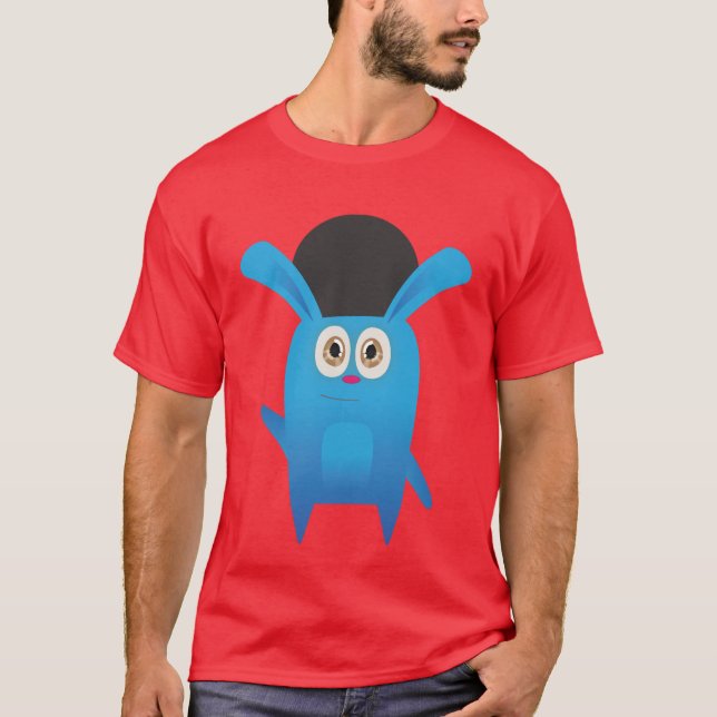 Camiseta O coelho engraçado (parte alta) (Frente)
