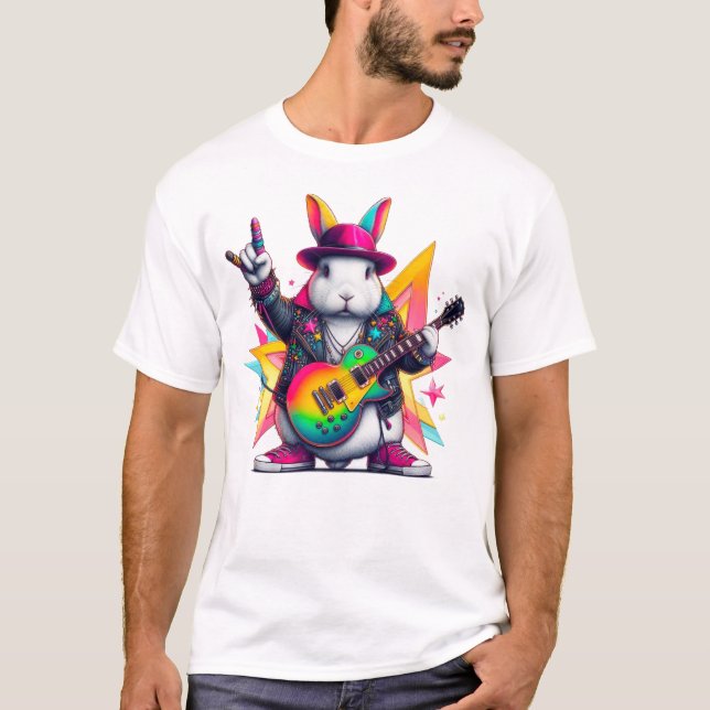 Camiseta O coelho estrela-do-foguete (Frente)