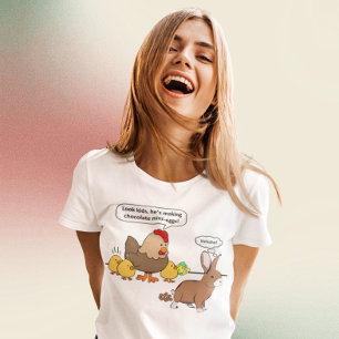 Camiseta O coelho faz a tombadilho do chocolate desenhos